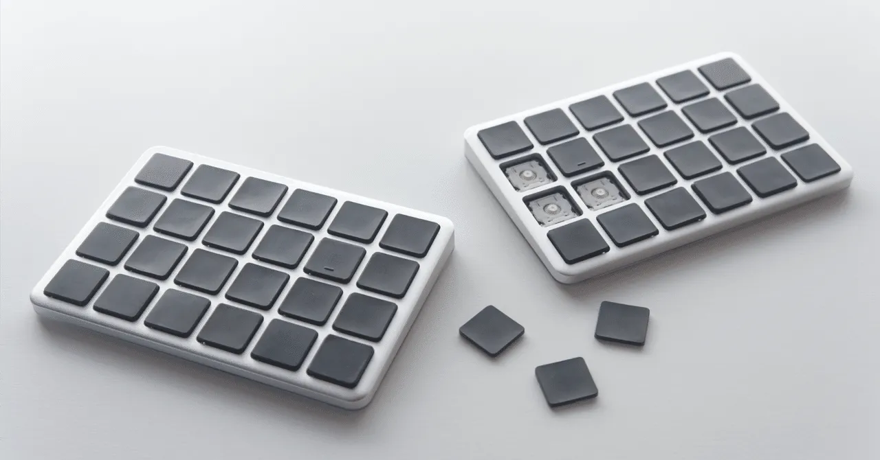 完成した無線分割メンブレンキーボード