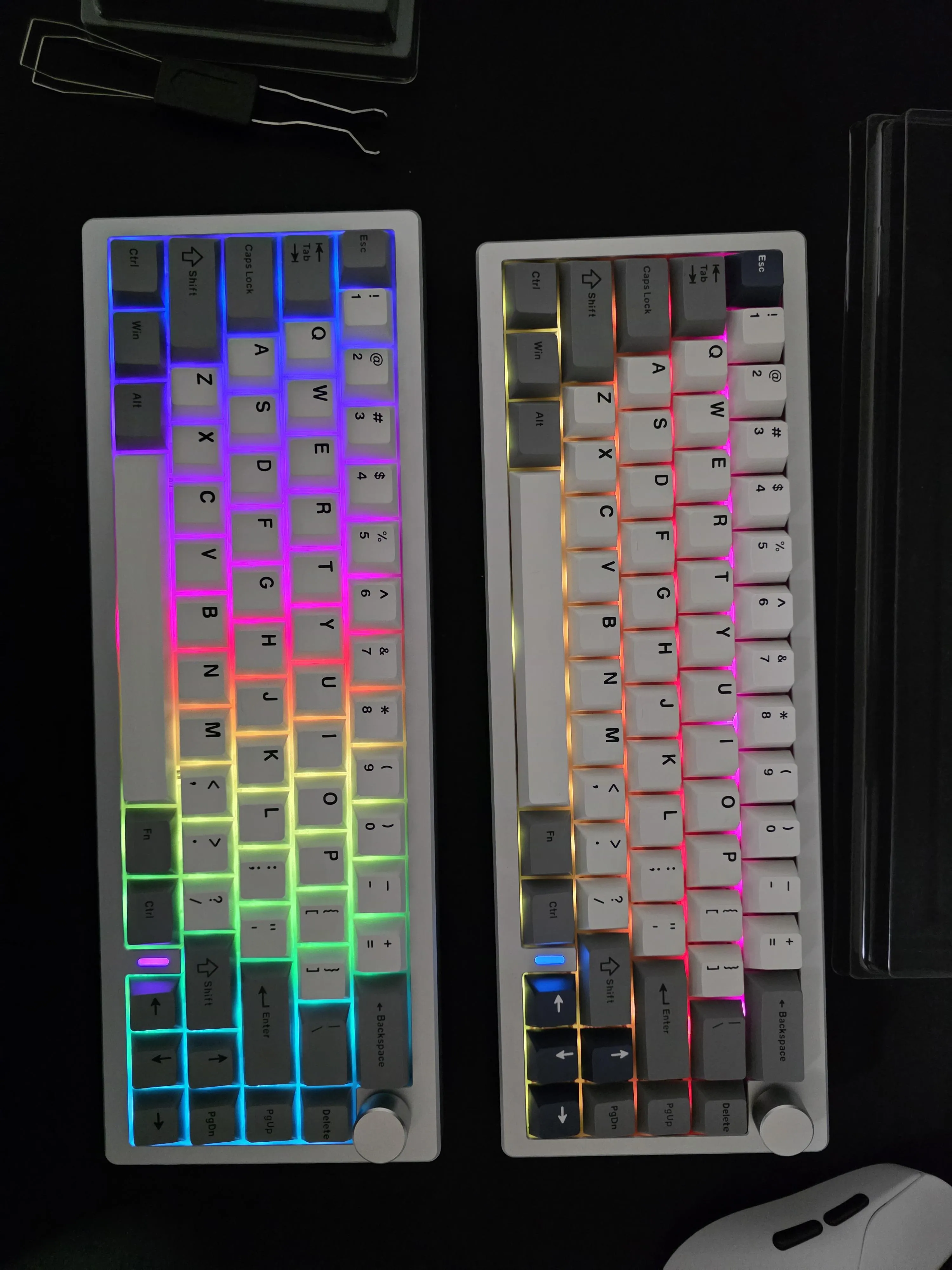 スイッチによるLEDの明るさの違い