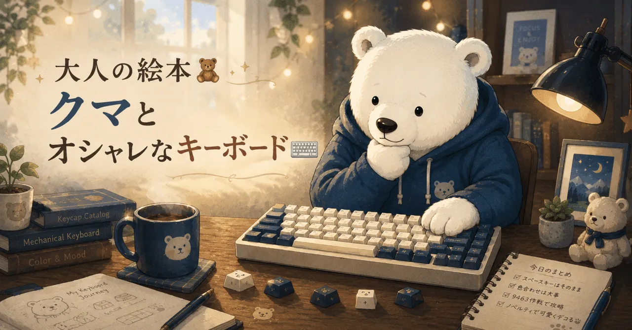 オシャレなキーボードとクマのイメージ