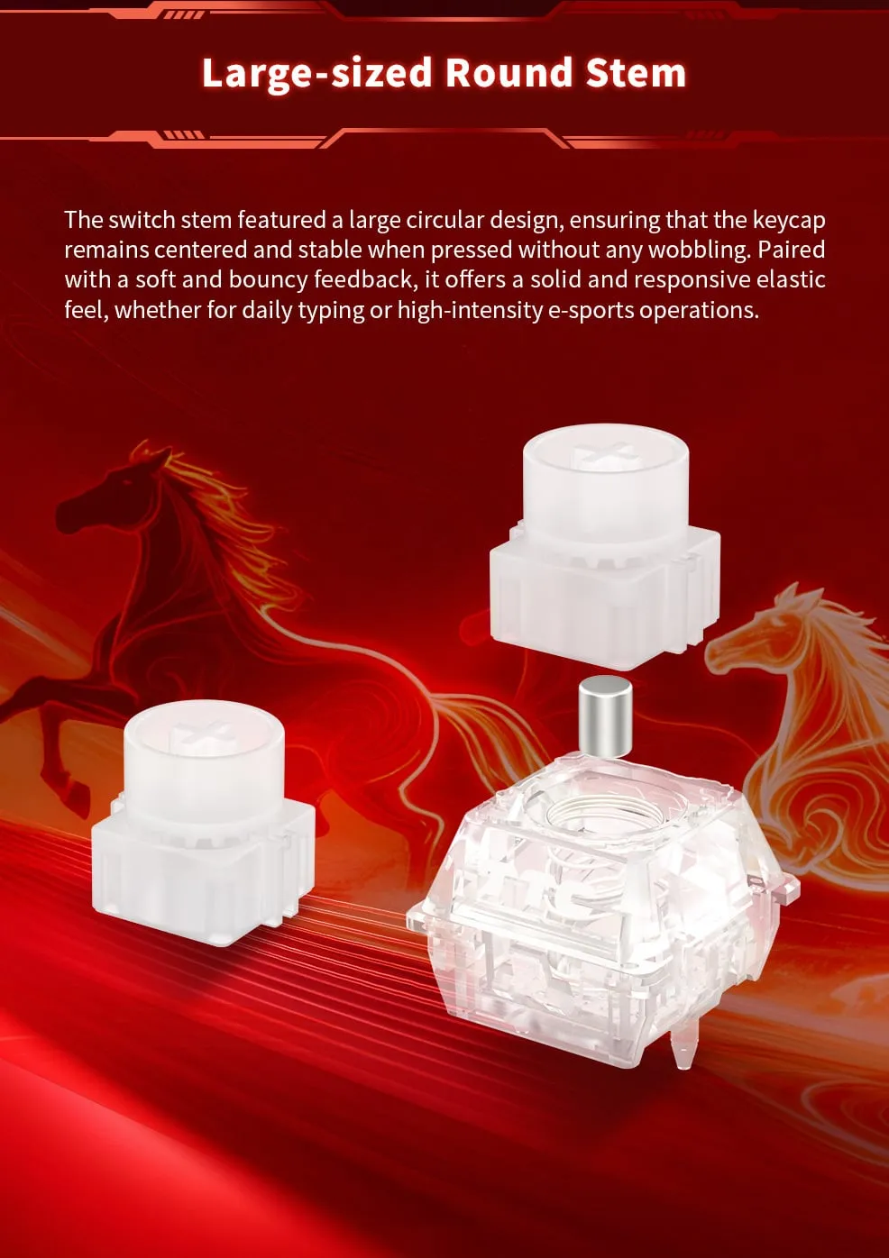 アッパーハウジングの馬のモチーフ