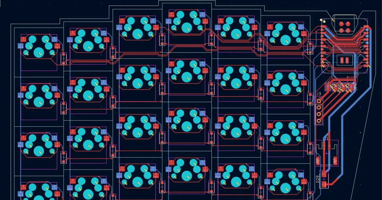 Lily58の回路図調査の様子