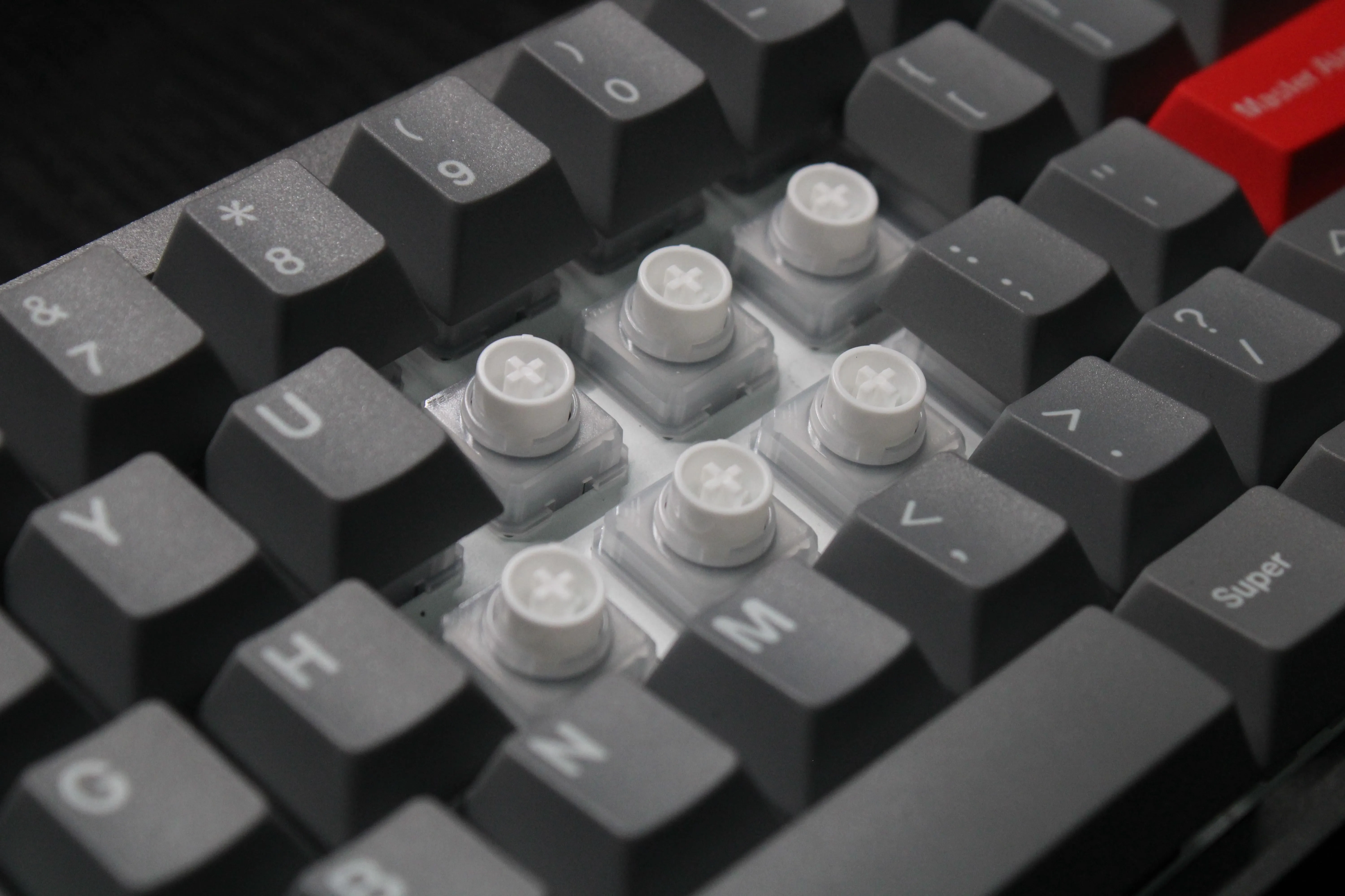 キーキャップとケースの質感