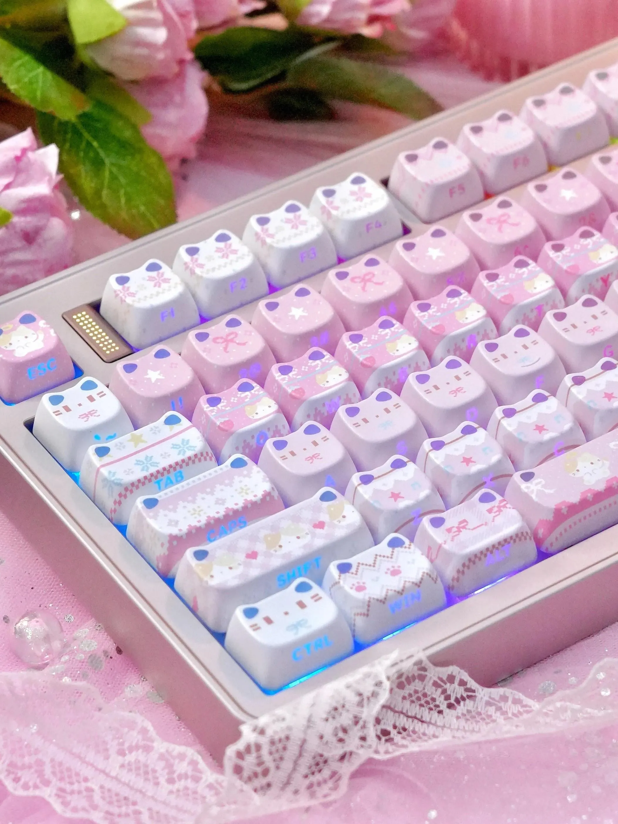 Cat Ear Backlit Keycaps 2