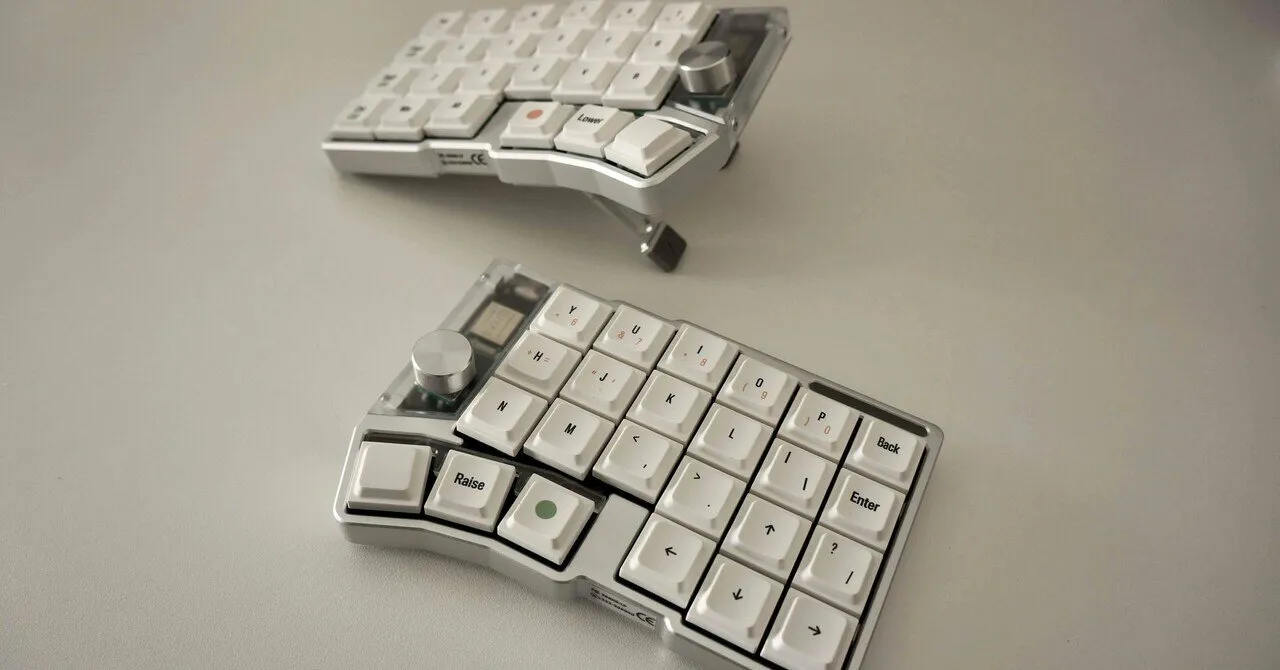 分割キーボードの様子