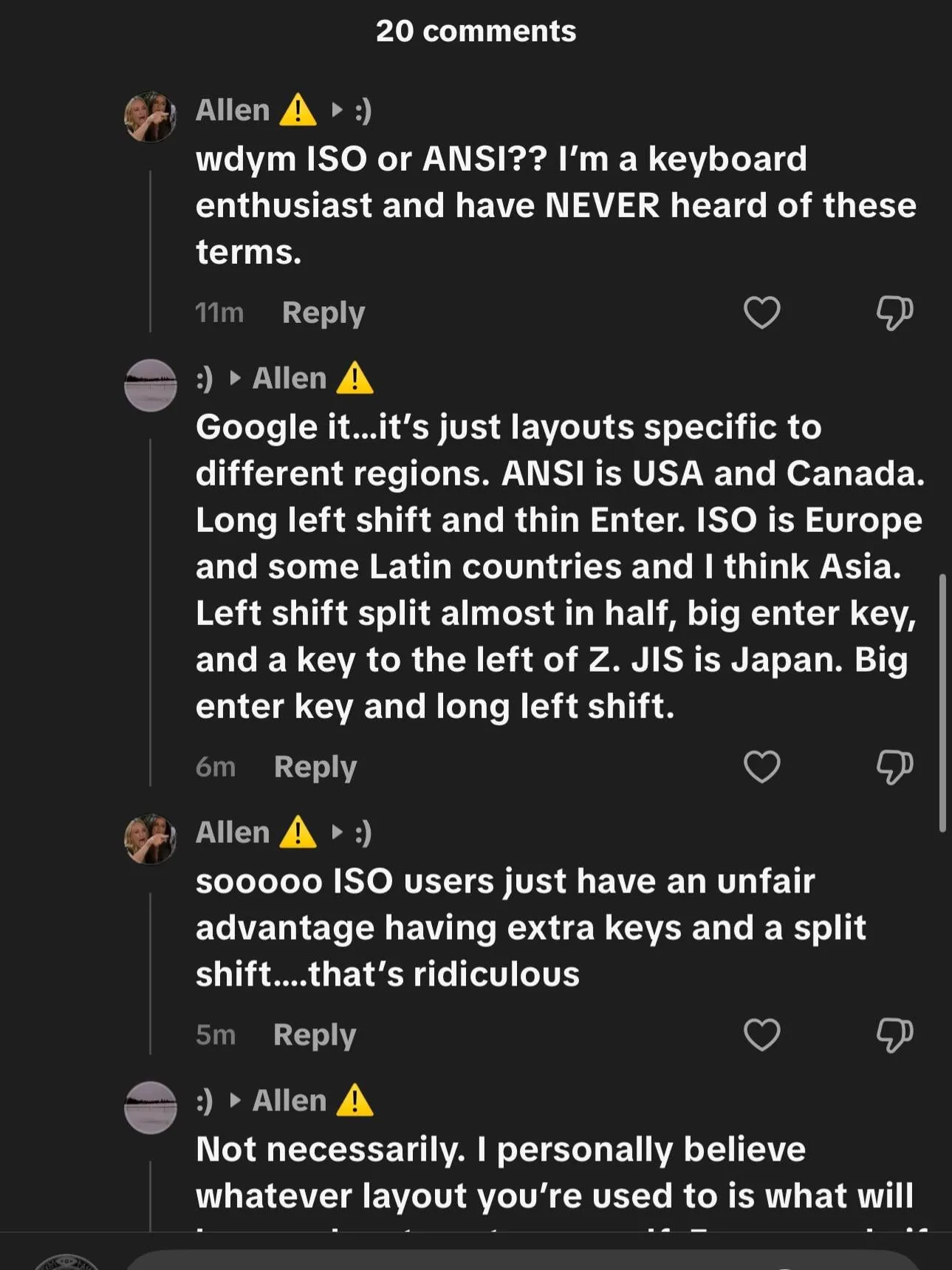 Wootingのコメント欄の様子2