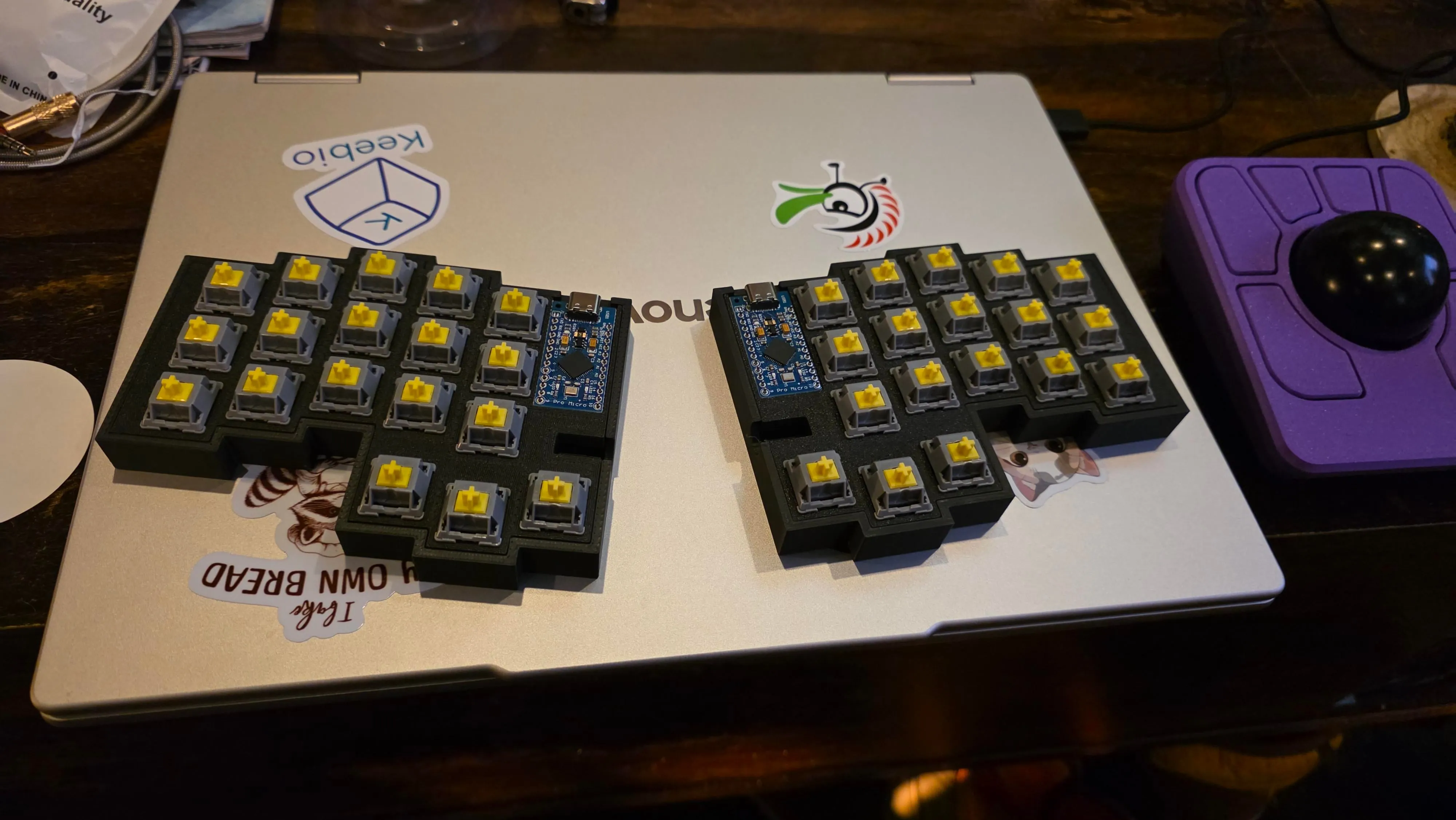 ビルド中の36キーキーボード