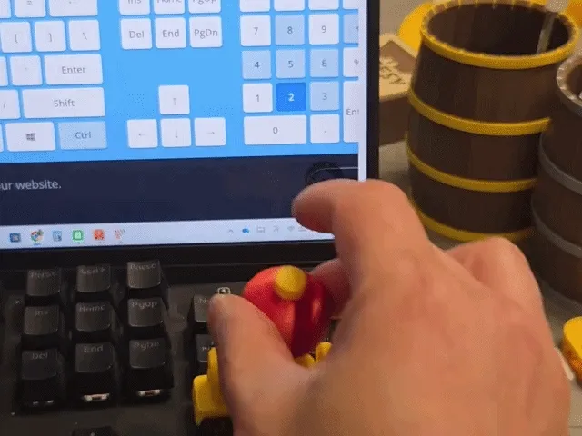 ジョイスティック型キーキャップの動作風景