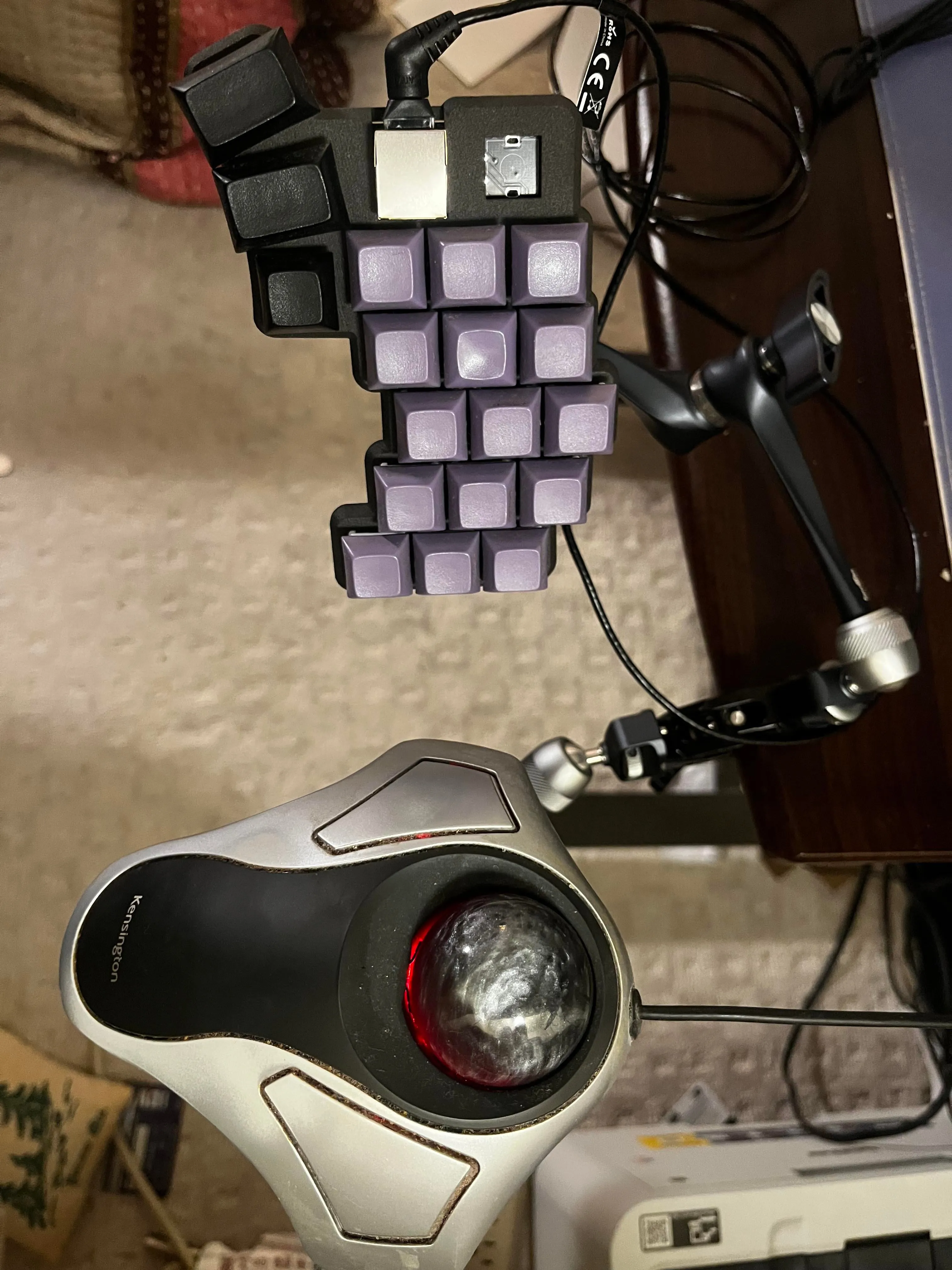 ケースに収まった基板とスイッチ