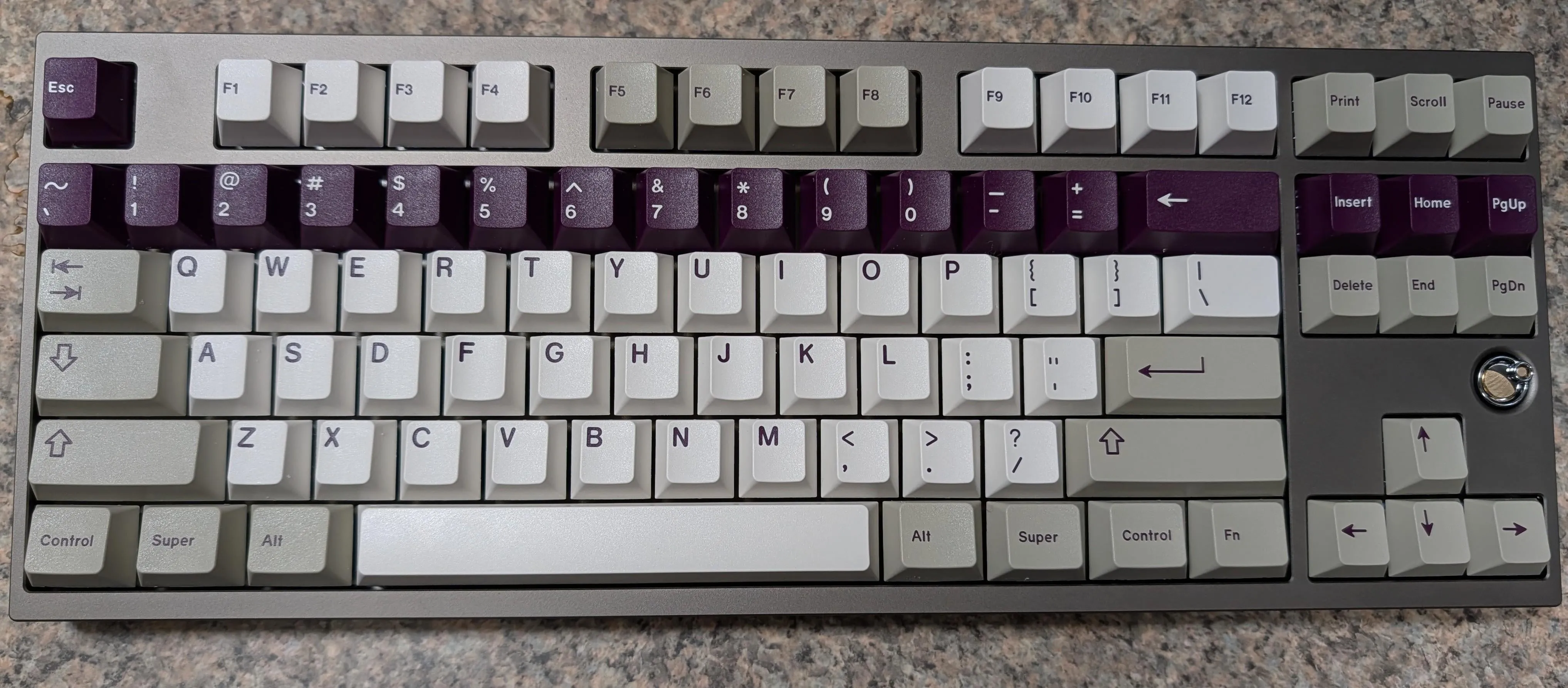 GMK CYL Violet Alert キーキャップのクローズアップ