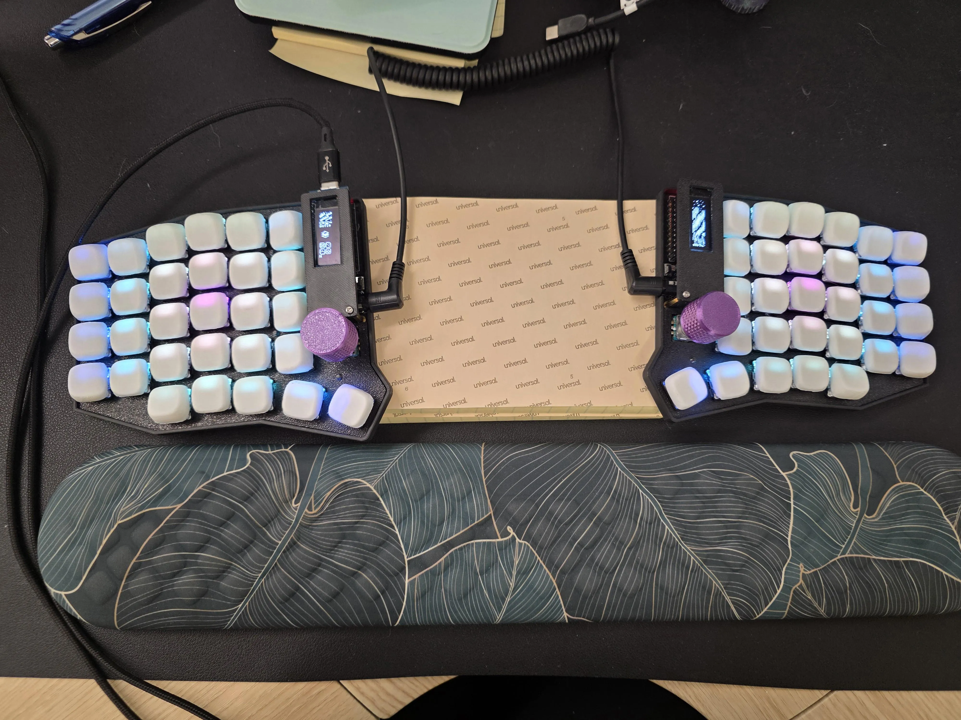 メモ帳を使ったテンティングの様子